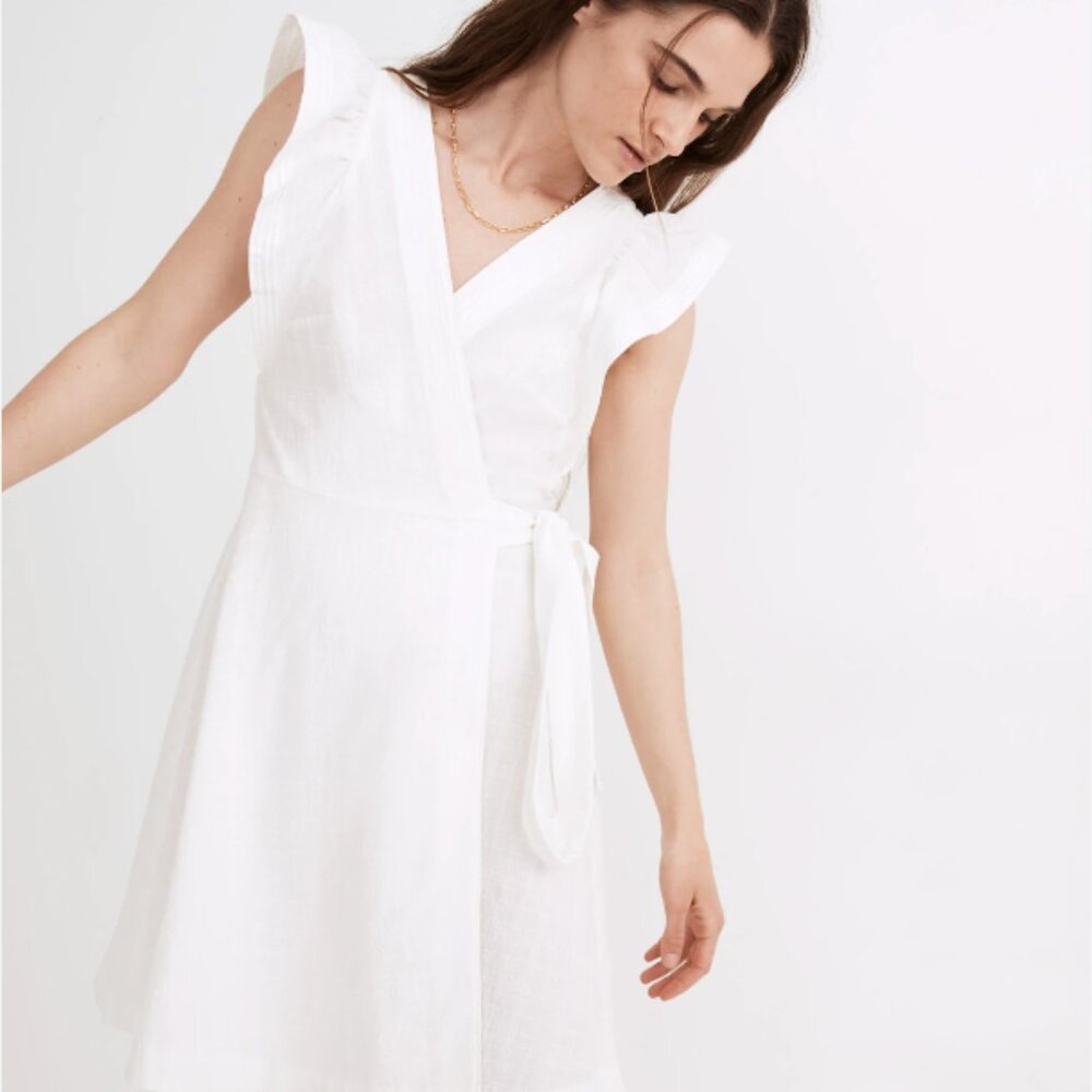 Madewell white wrap dress, size xs, NWT